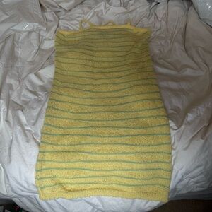 PrettyLittleThing Yellow Mini Dress with Green Stripes